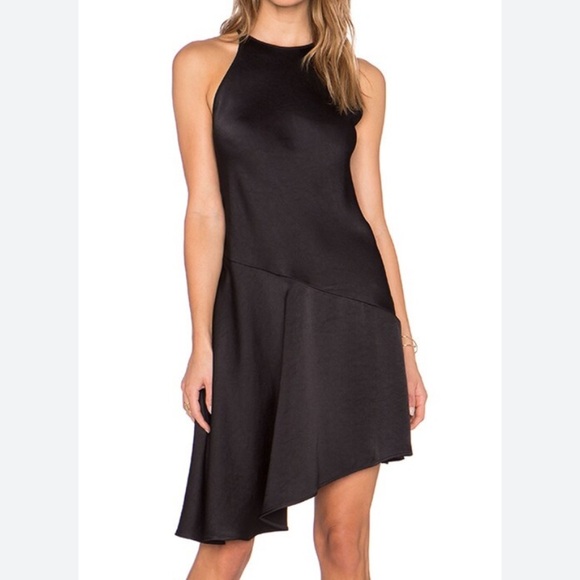 Halston Heritage Asymmetric High Neck Dress - Picture 1 of 5